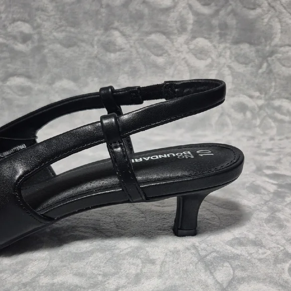 No Boundaries Women's Black Faux Leather Slingback Asst Sizes - Picture 4 of 6
